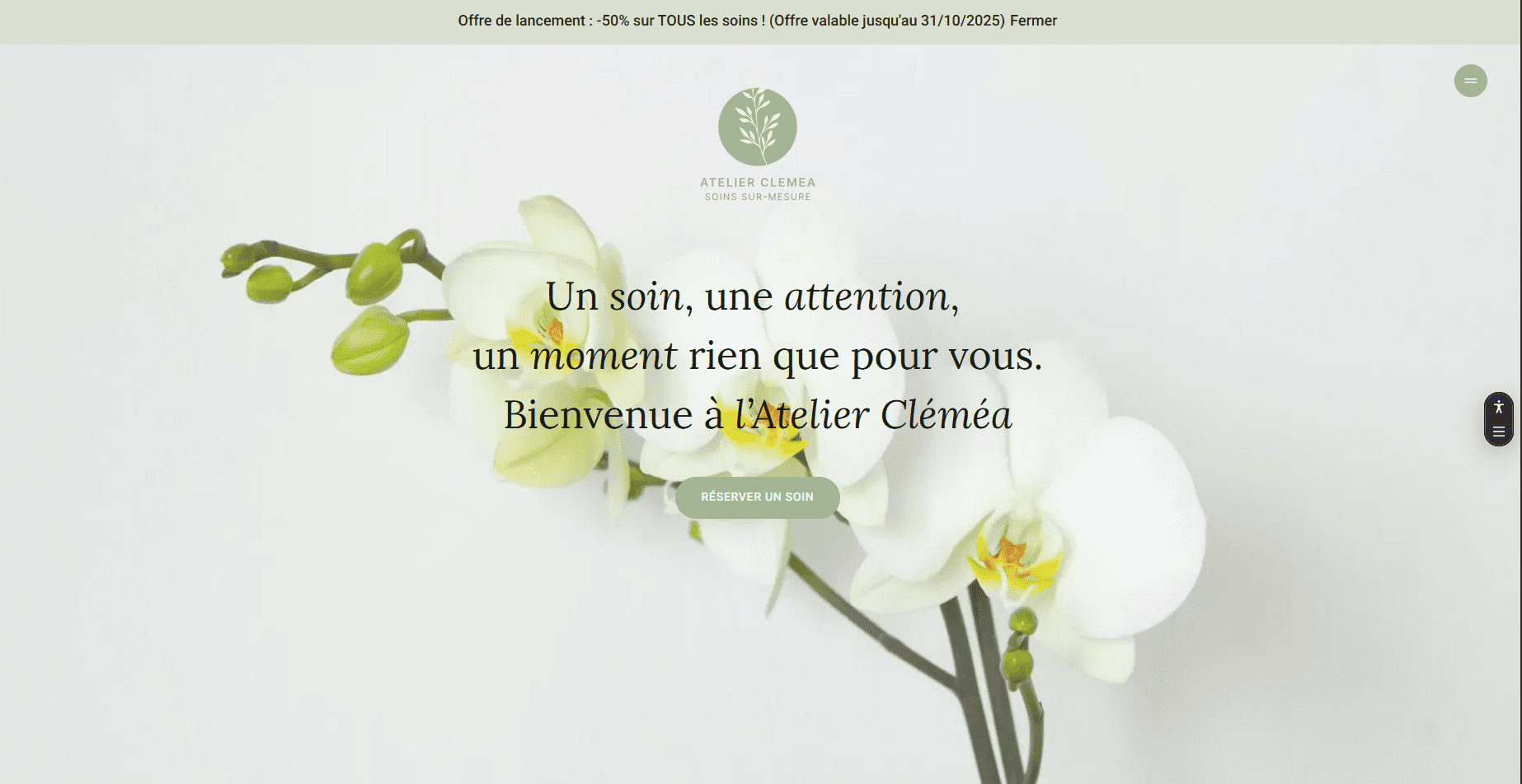 Site vitrine réalisé pour Atelier Clémea